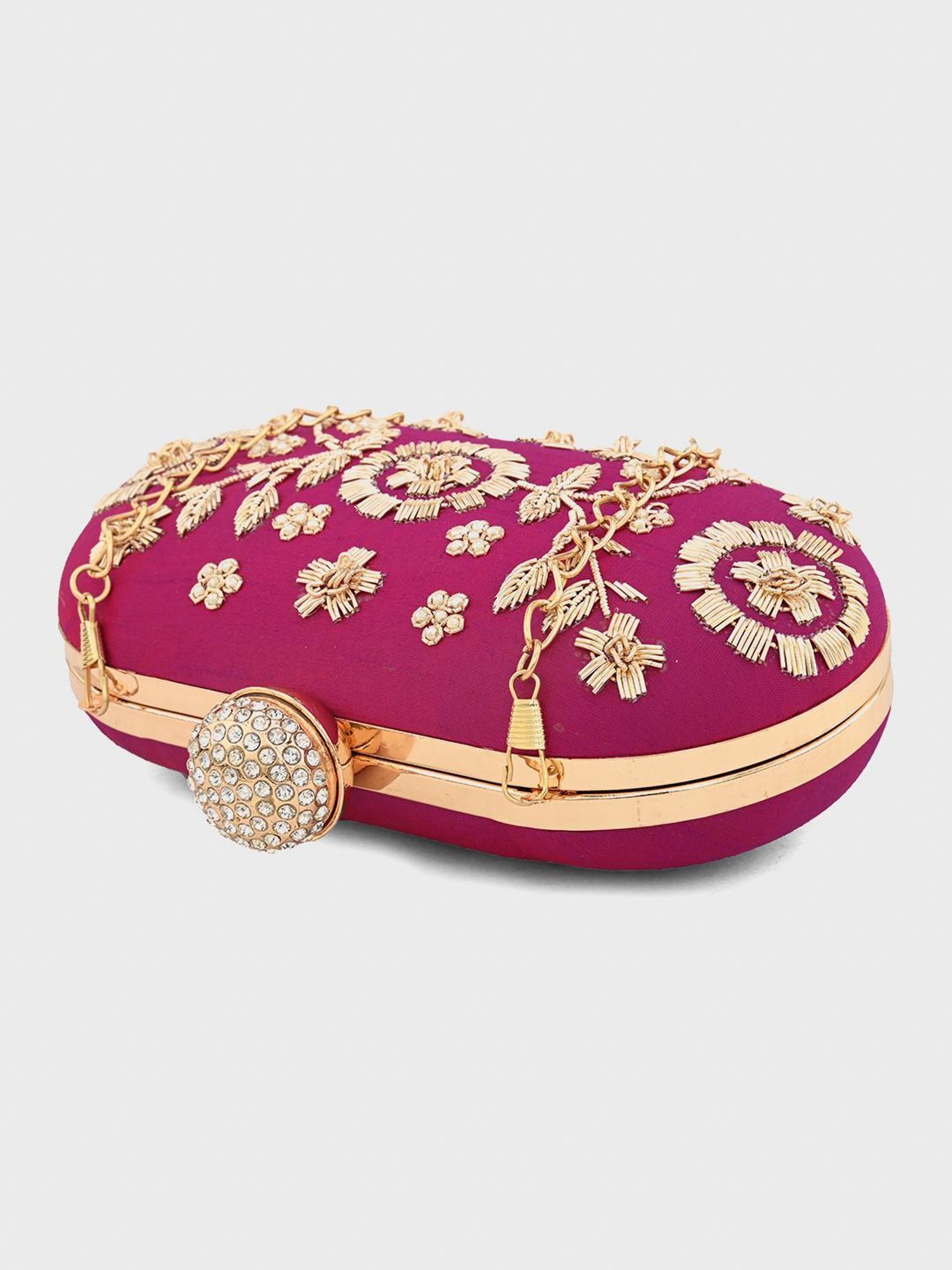 Gaurapakhi Purple Embroidered Clutch