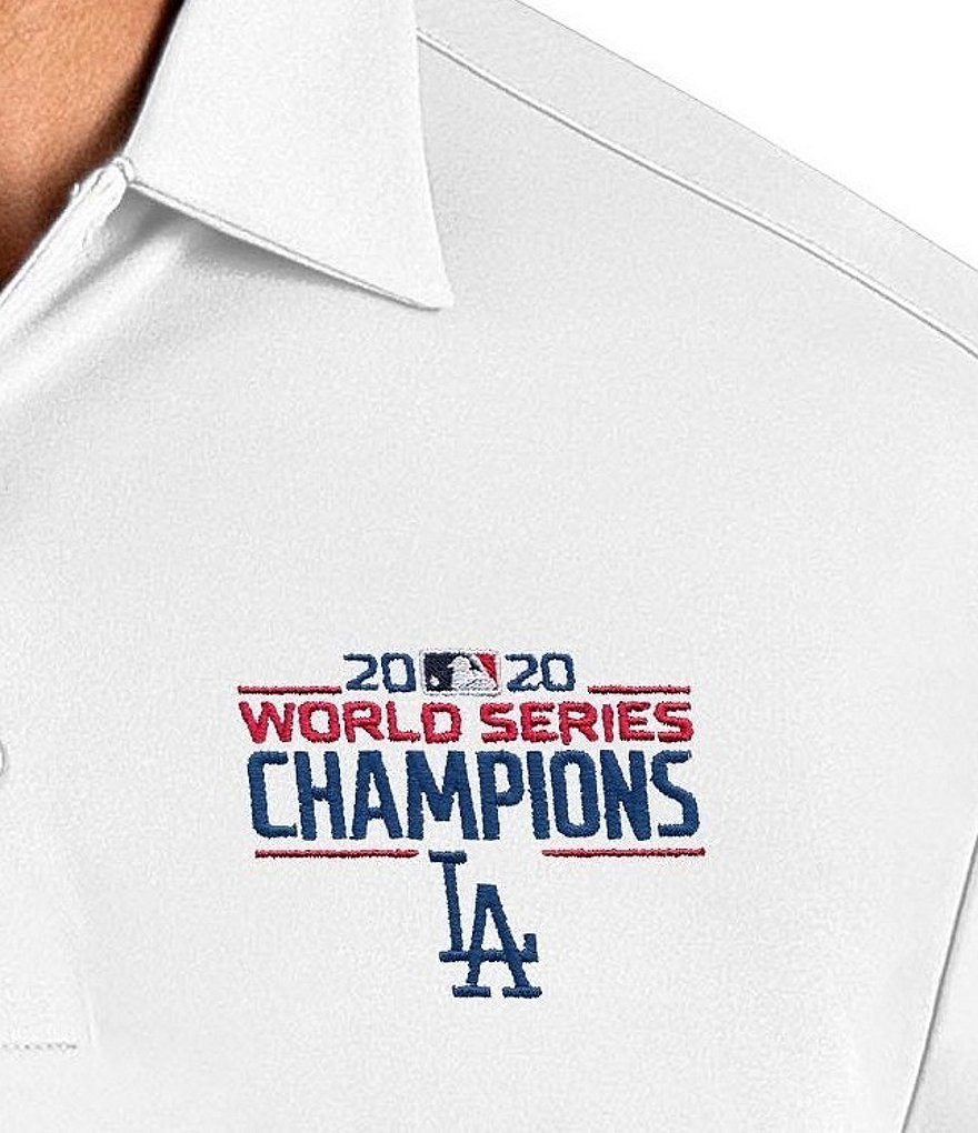 Antigua Los Angeles Dodgers 2020 MLB World Series Champions Tribute Long-Sleeve Polo Shirt