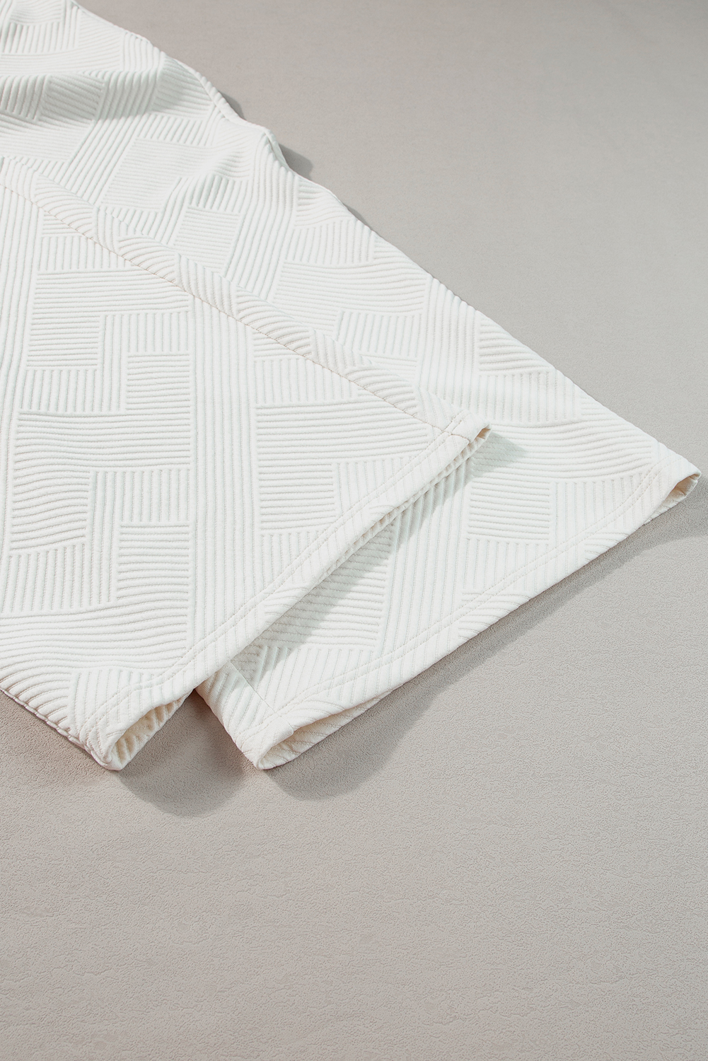 Rose Red Solid Waffle Knit Plus Size Two Piece Shorts Set