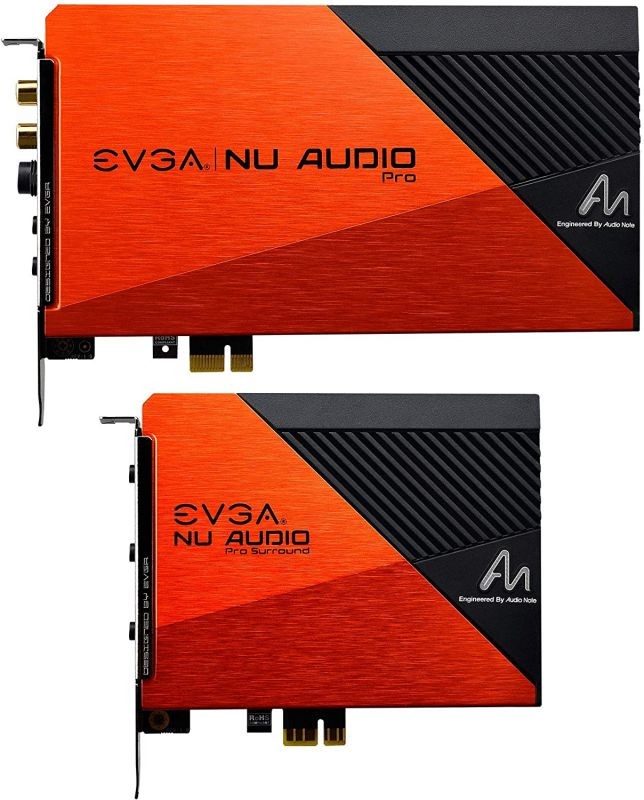 EVGA NU Audio Pro 7.1, 712-P1-AN21-KR, 7.1 Surround, Lifelike Audio, PCIe, RGB LED, Backplate, Designed with Audio Note