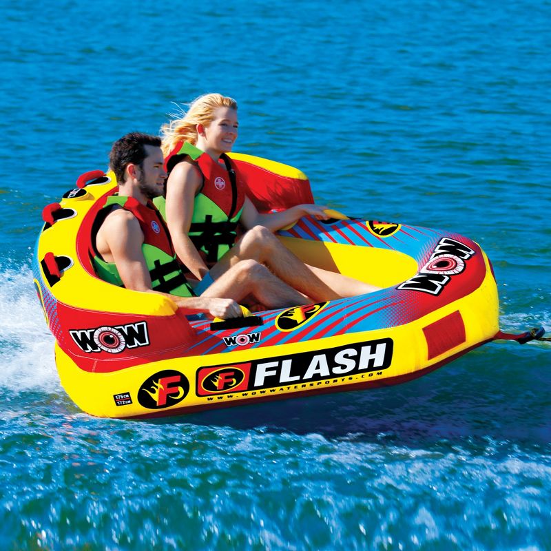 WOW Watersports 1-2 Rider Flash Towable with Secure Cockpit Seating and Hover Bottom Design
