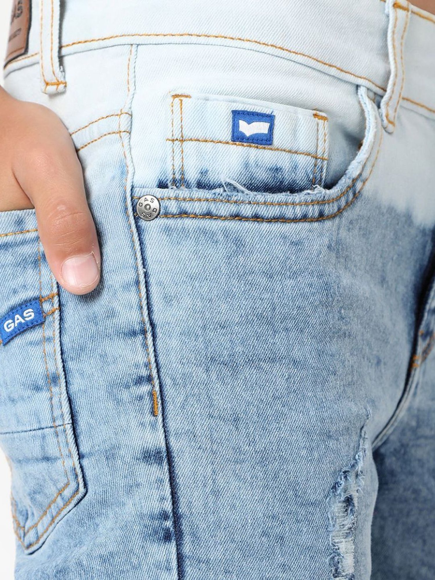 Gas Kids Blue Color Block Shorts