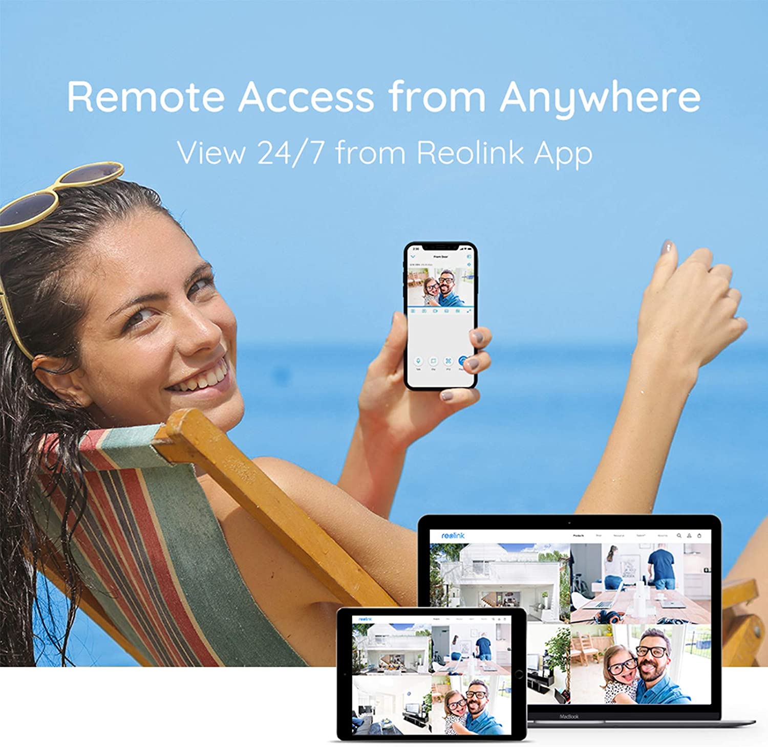 Reolink 4MP 16CH PoE Surveillance  Camera System, 8 x Wired Outdoor 1440P PoE IP Cameras, 5MP/4MP Supported 16 Channel NVR Security System w/ 3TB HDD for 7/24 Recording RLK16-410B8