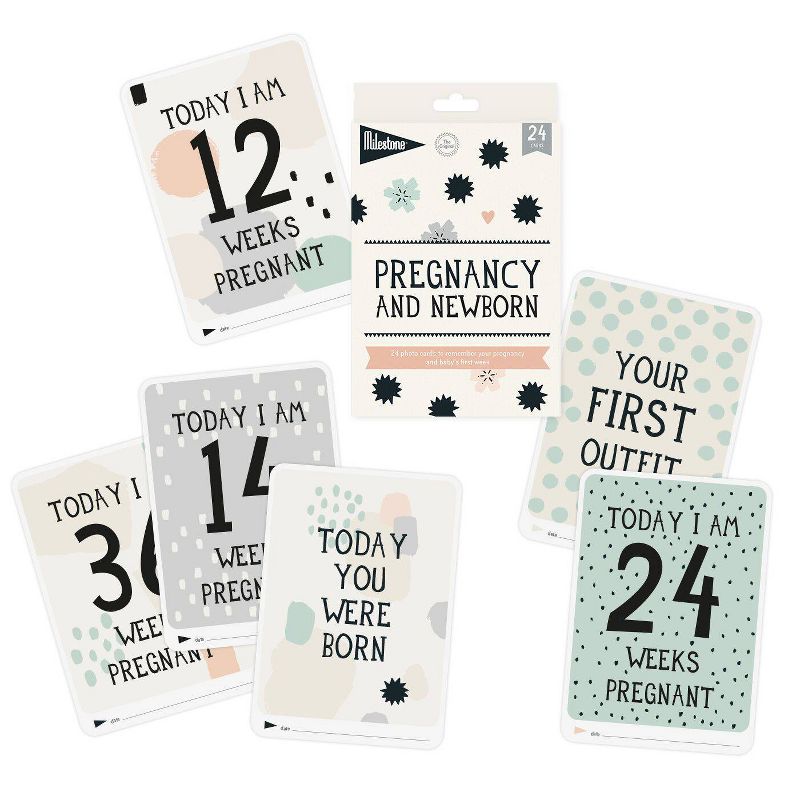 Milestone Pregnancy and Newborn Photo Cards - 24pc