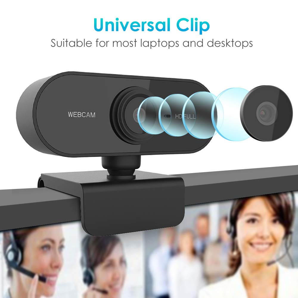 Webcam with Microphone,1080P Full HD PC Laptop Desktop Web Camera,USB Computer Camera for Video Conferencing, Recording, and Streaming