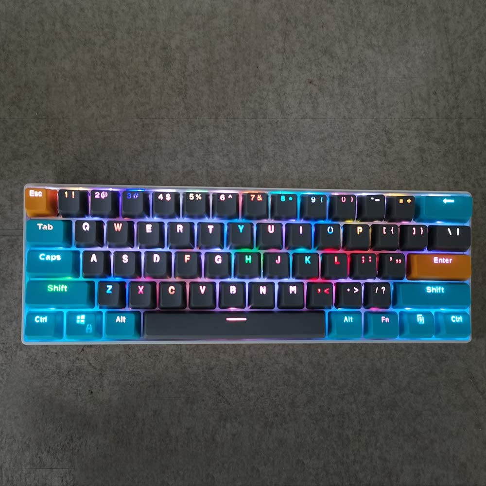 CUUWE 61 PBT Keycaps for 60 Percent Keyboard, Backlit Keycap Set for Mechanical Gaming Keyboard OEM Profile Keycaps with Key Puller for Cherry MX Switches GH60/RK61/GK61/Annie pro 2