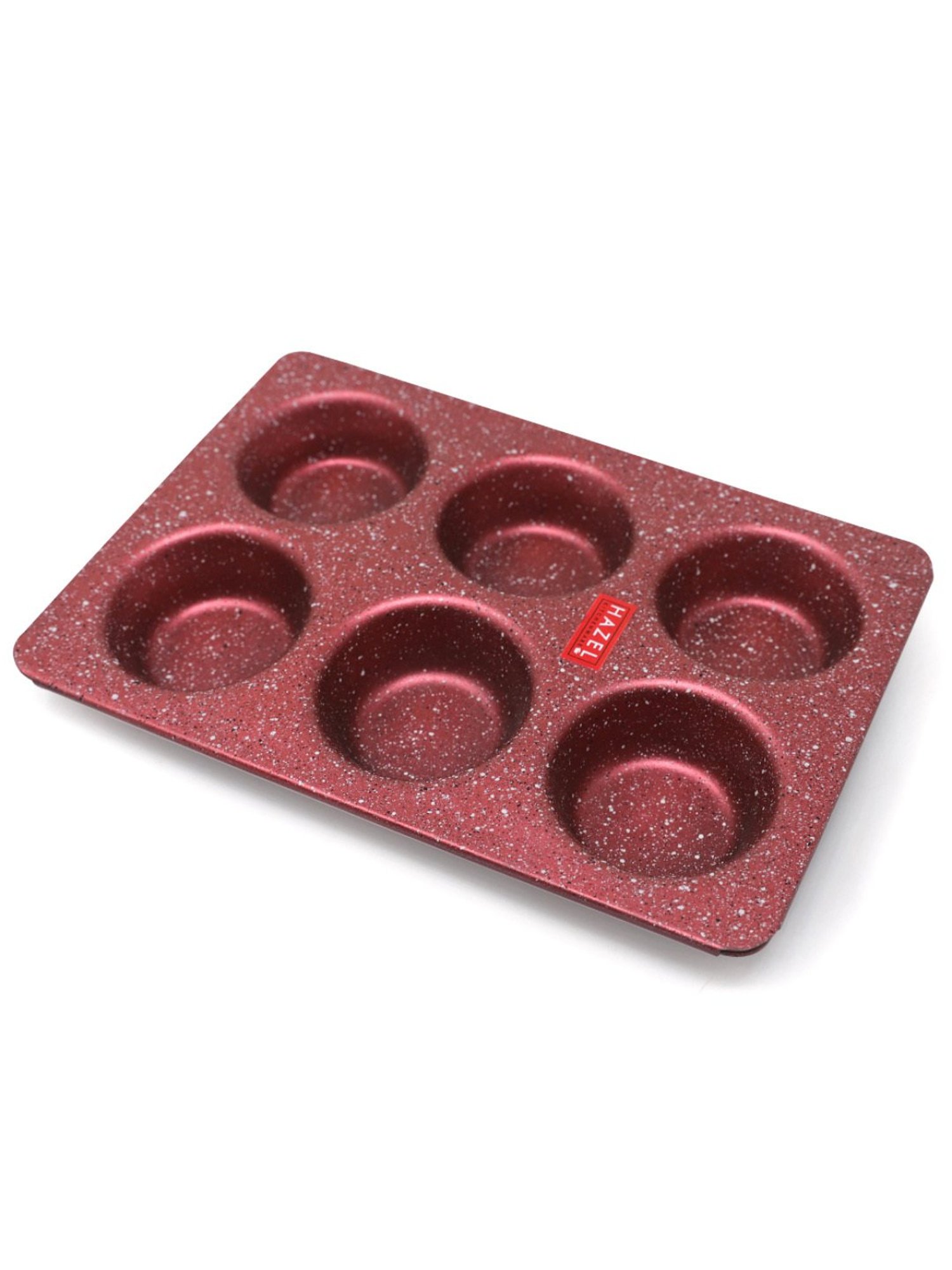 HAZEL Alfa Red Heavy Gauge Aluminium Granite Finish Non Stick Muffin Tray