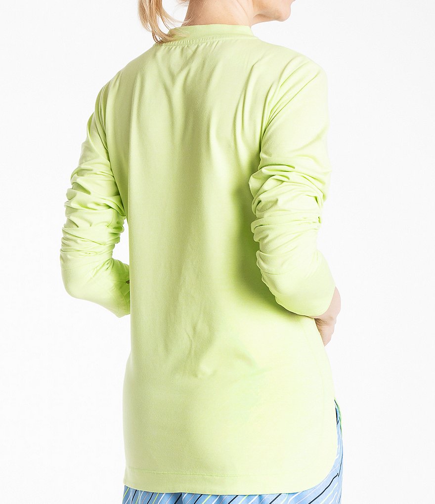 Bette & Court Vitality Long Sleeve Heathered Crew Top