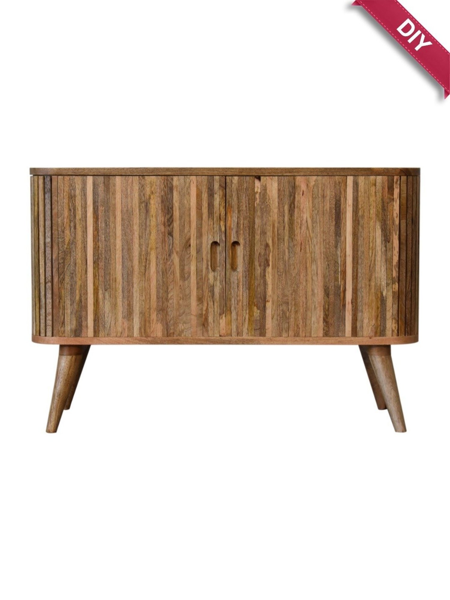 Fabindia Brown Sheesham Wood Textured Cabinet
