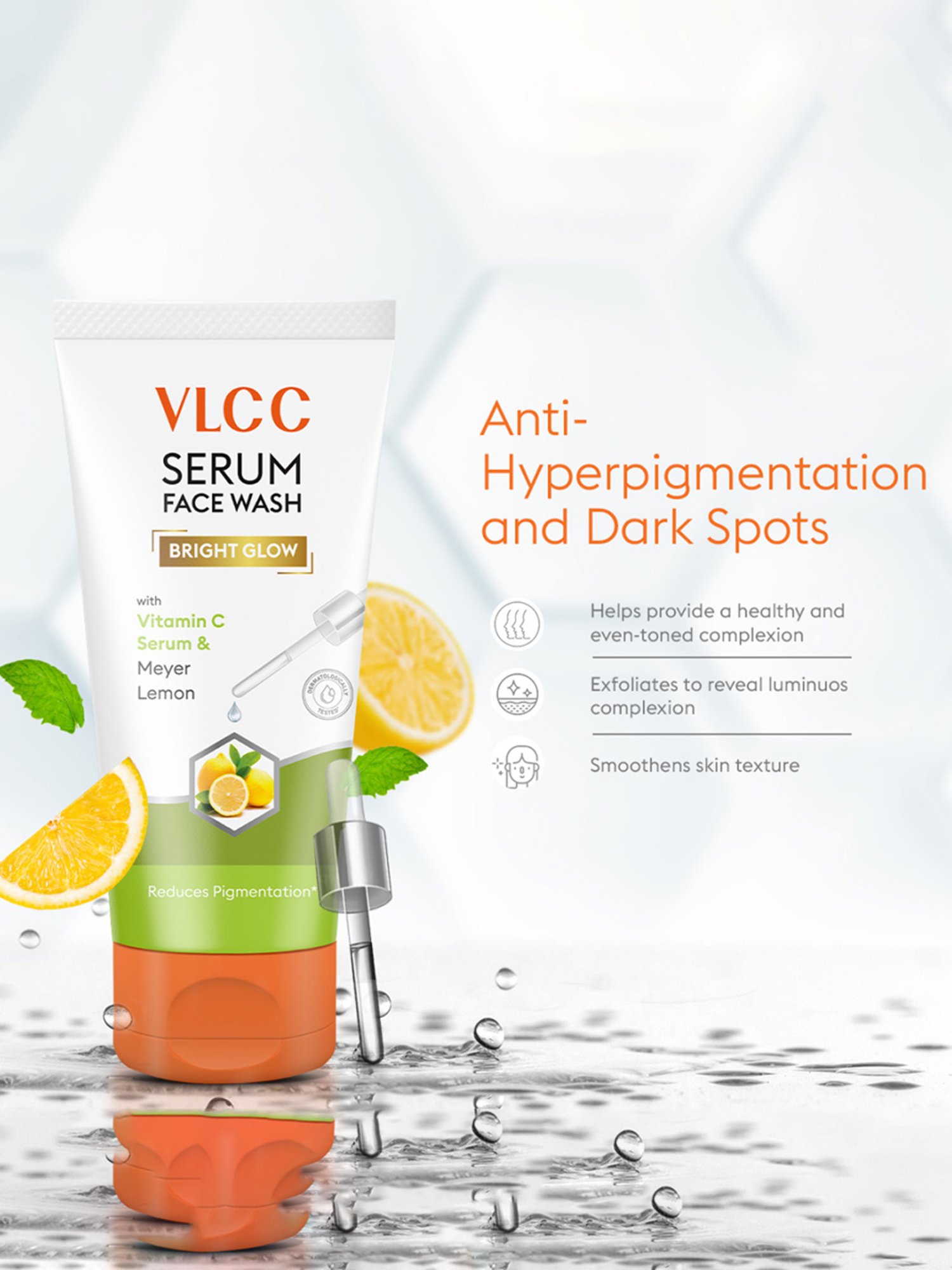 VLCC Bright Glow Meyer Lemon Serum Face Wash - 100 ml