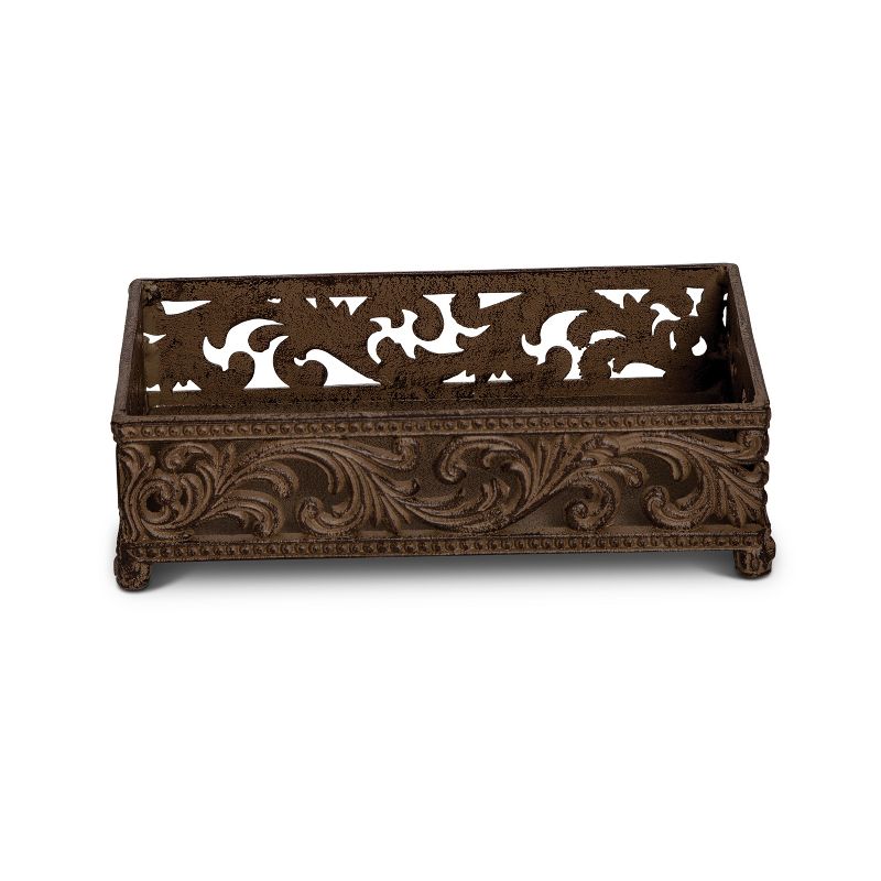 GG Collection Acanthus Leaf Design Cast Metal Guest Towel Holder