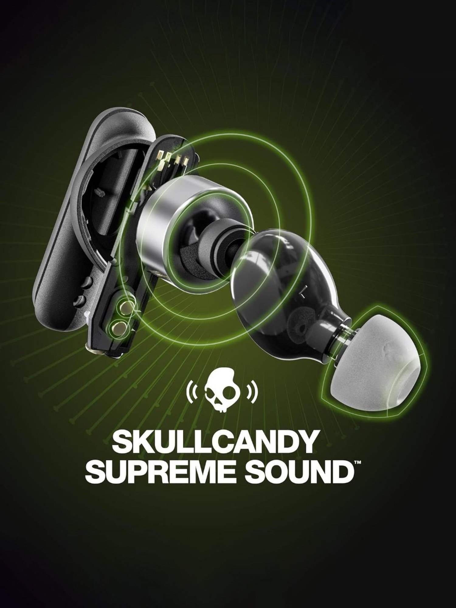 Skullcandy Smokin In-Ear Bluetooth Earbuds with 20Hr Battery (Black, True Wireless)
