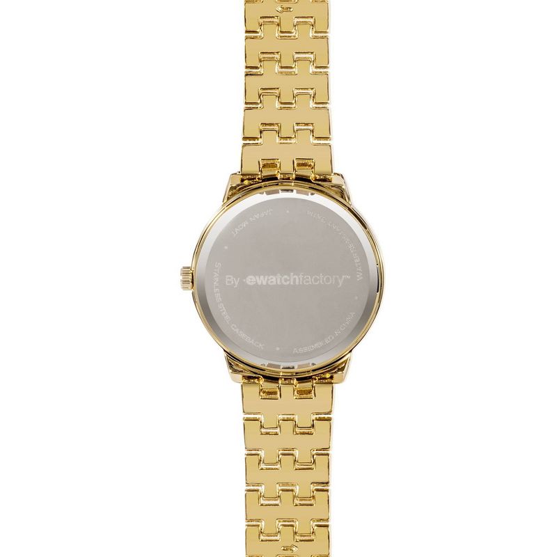 Men's eWatchfactory Cross Round Bracelet Watch - Gold