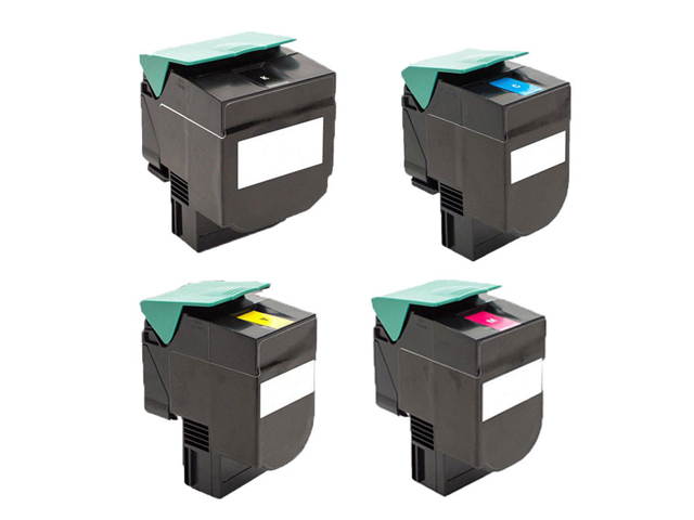 Remanufacture New York Toner Set Lexmark 80C1SK0 80C1SC0 80C1SM0 80C1SY0 Toner Cartridge - Black Cyan Magenta Yellow