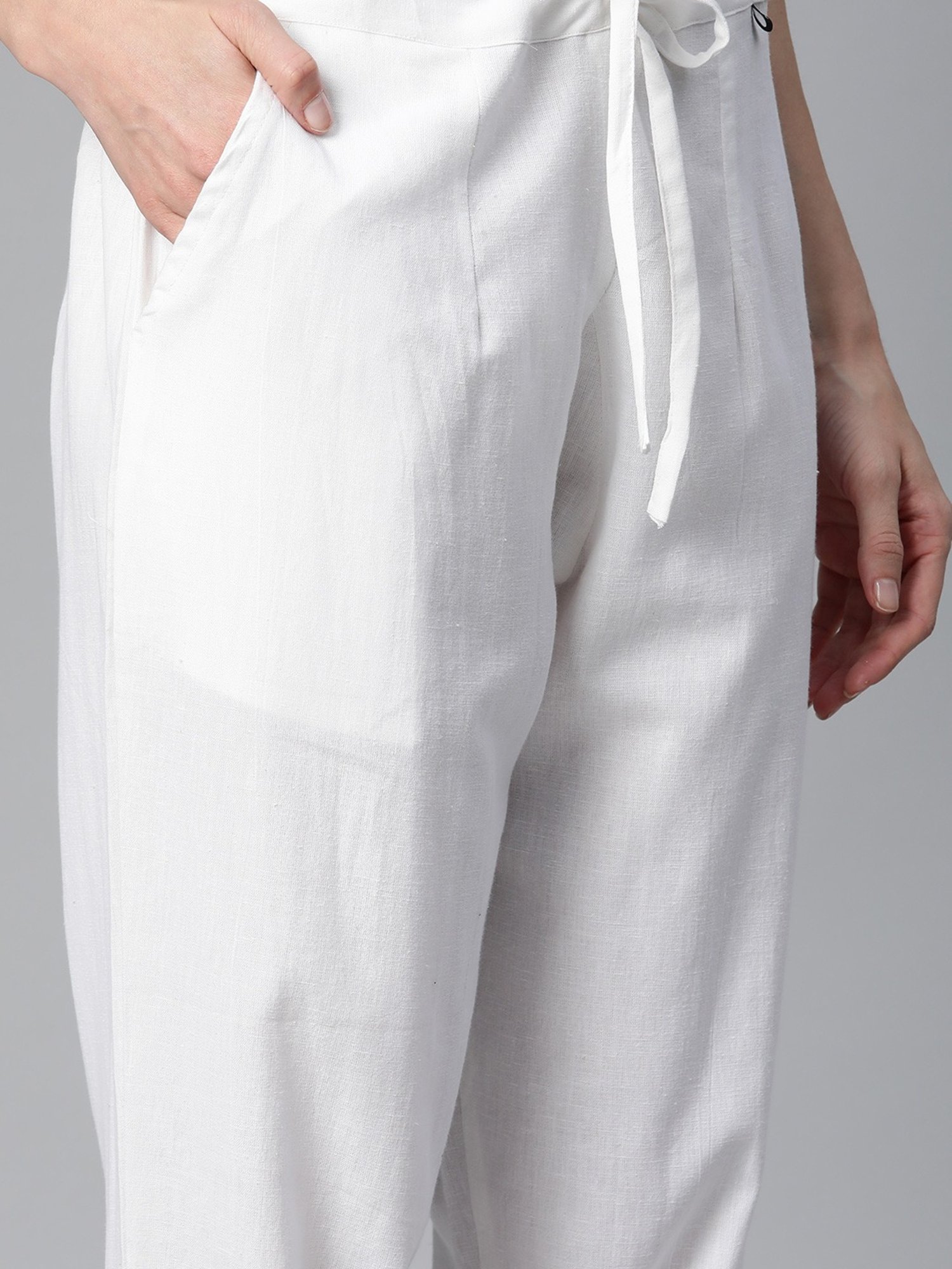 READIPRINT FASHIONS Black & White Cotton Embroidered Kurta Pant Set