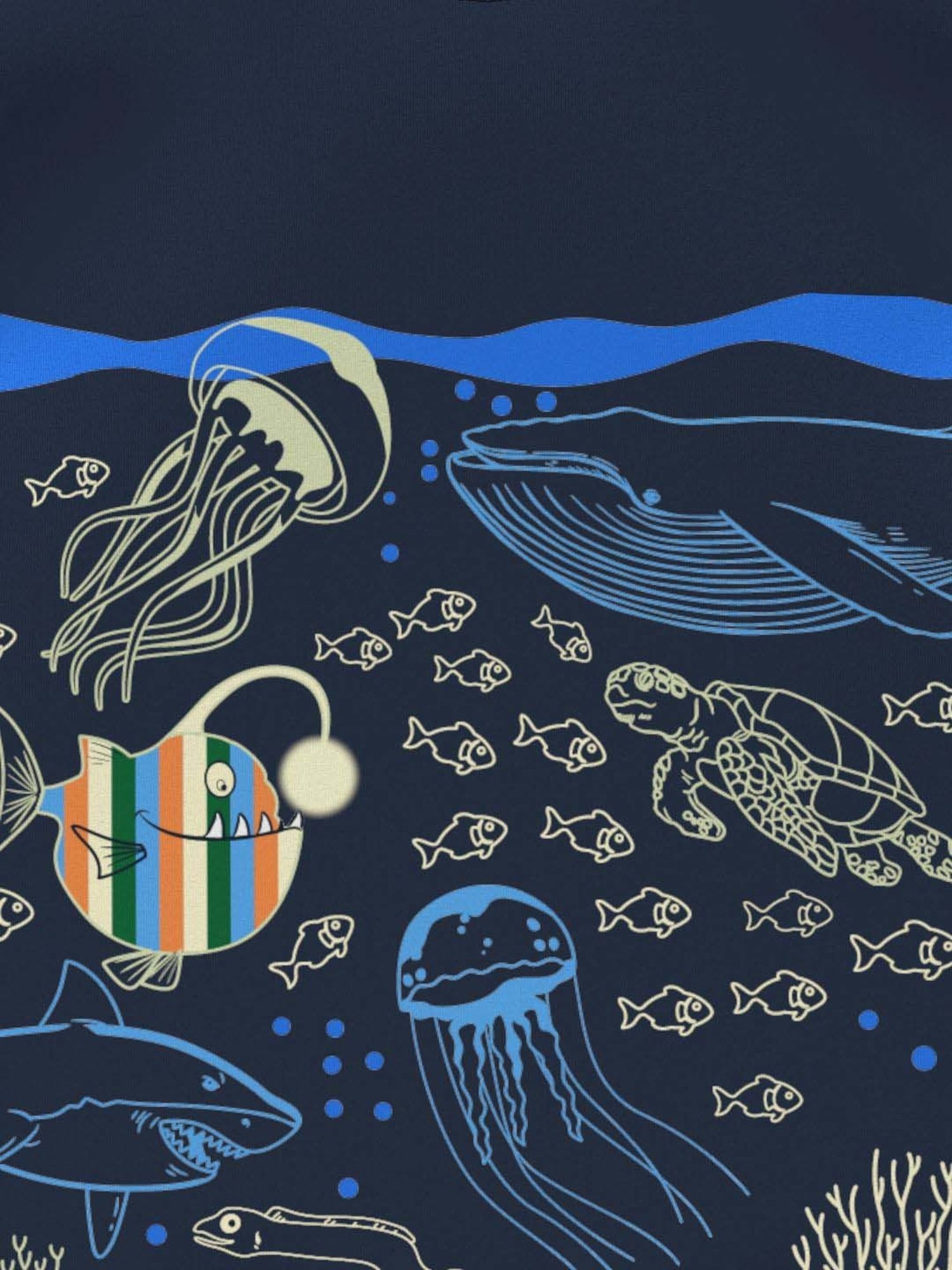 Nauti Nati Kids Navy Cotton Printed T-Shirt