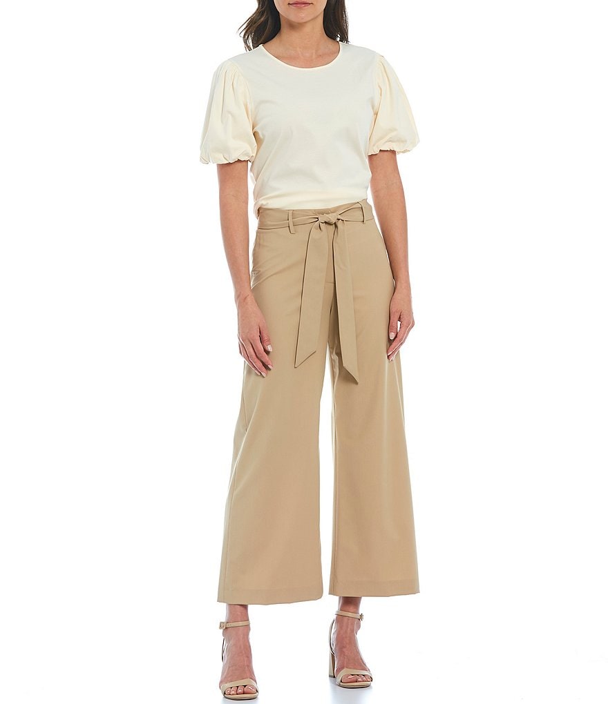 Preston & York Caroline Bow Woven V-Neck 3/4 Sleeve Blouse