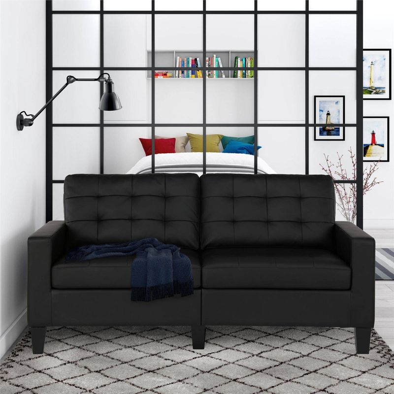 Byron Faux Leather 2 Seater Reclining Loveseat Dark Brown - Baxton Studio