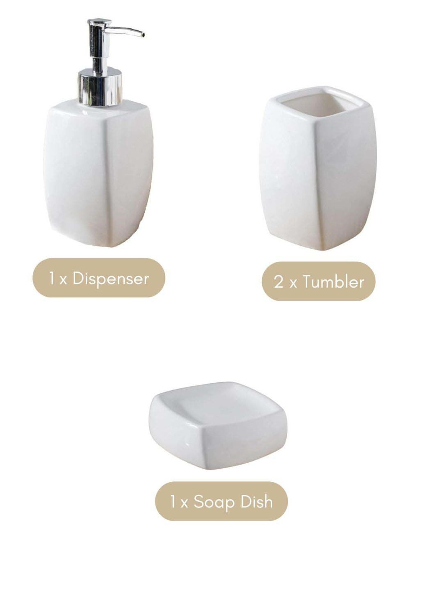 VarEesha Aztec Multicolor Ceramic Bath Accessories - Set of 2