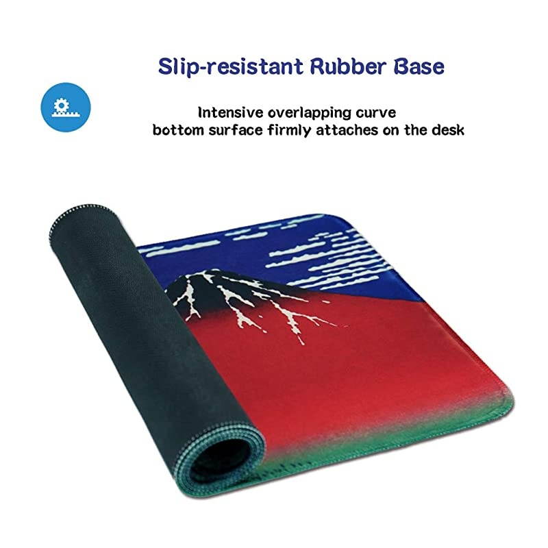 Gaming Mouse PadExtended Large Pattern Anti Slip Stitched Edges Long XXL MousepadDesk Pad Keyboard Mat NonSlip Base WaterResistant for GamingOffice Home 1Fuji 1 Pack