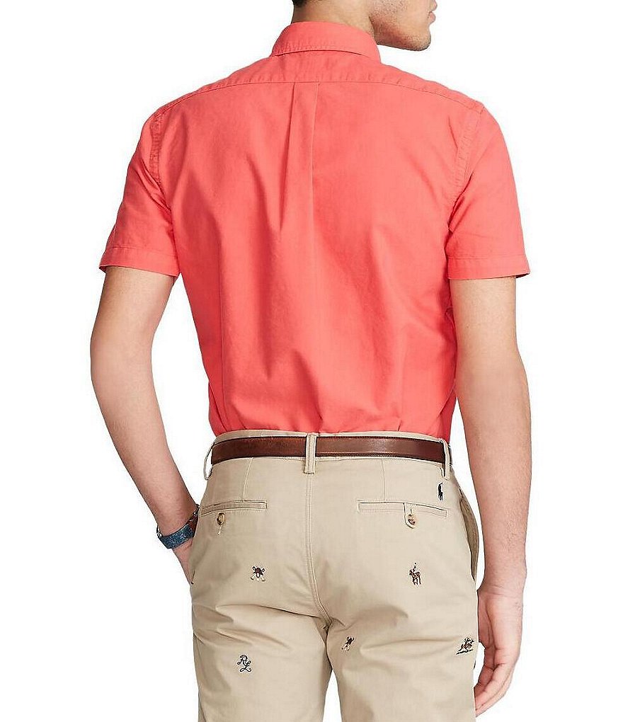 Polo Ralph Lauren Solid Garment-Dye Twill Short-Sleeve Woven Shirt