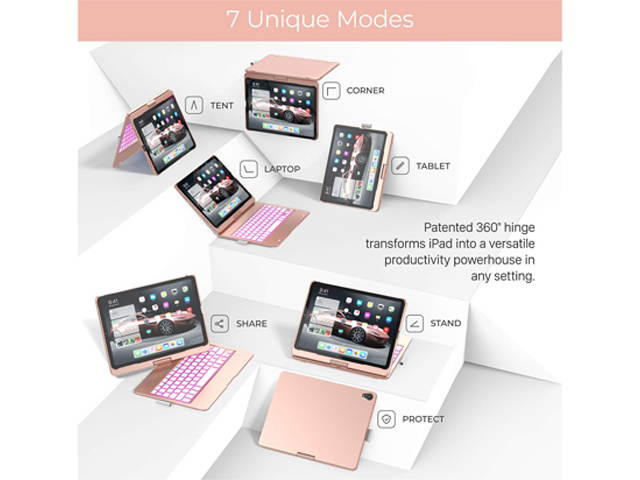 Typecase iPad Pro 11 2018 Keyboard Case with 360 Degree Hinge and Backlit Keys, Black