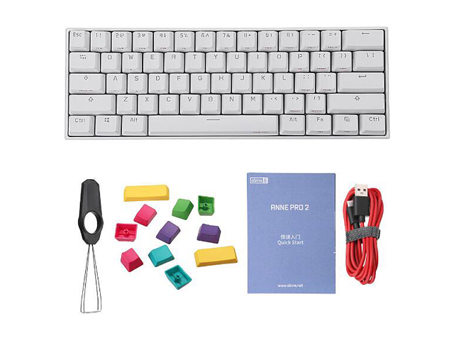 Anne Pro 2 60% Mechanical Keyboard Wired/Wireless Dual Mode Full RGB Double Shot PBT - Brown Switch