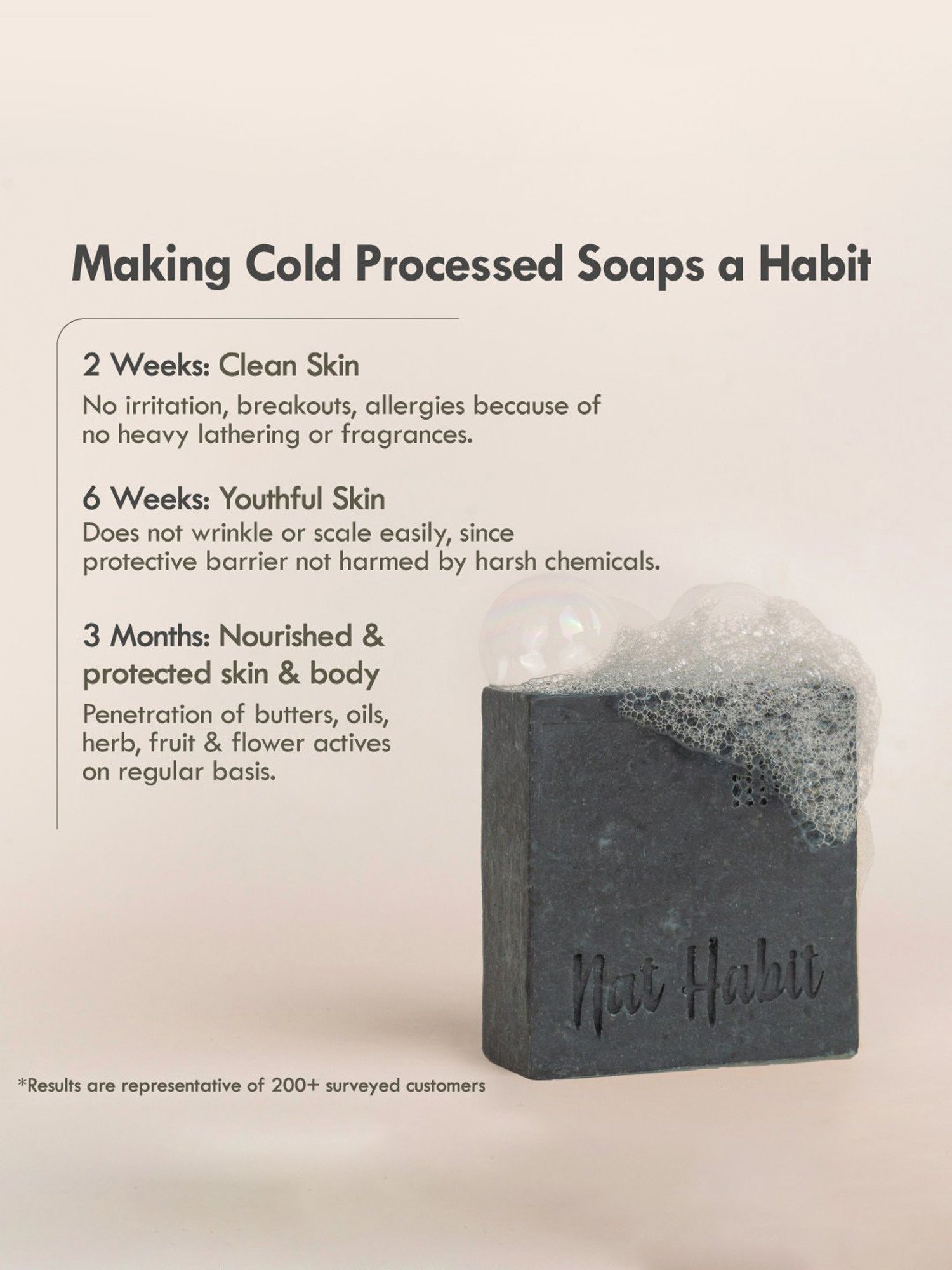 Nat Habit Cold Processed Detox Charcoal Soap Pack of 2 - 250 gm