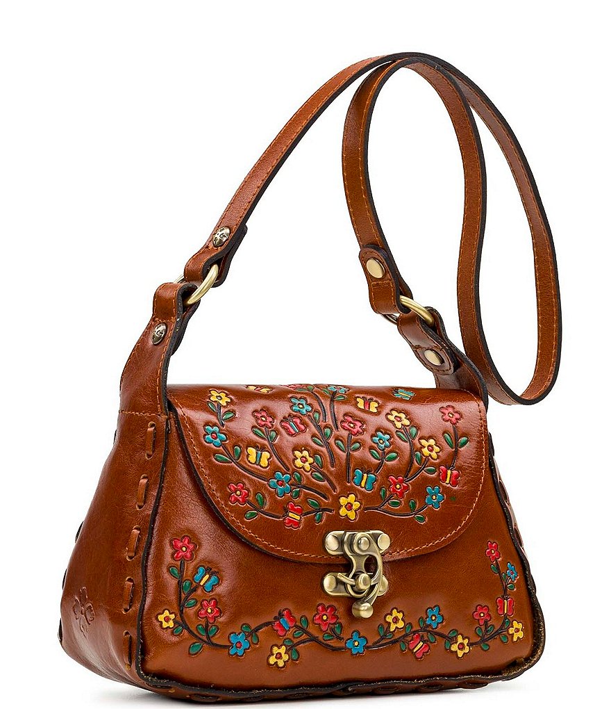 Patricia Nash Hand Painted Floral Collection Micaela Leather Shoulder Bag