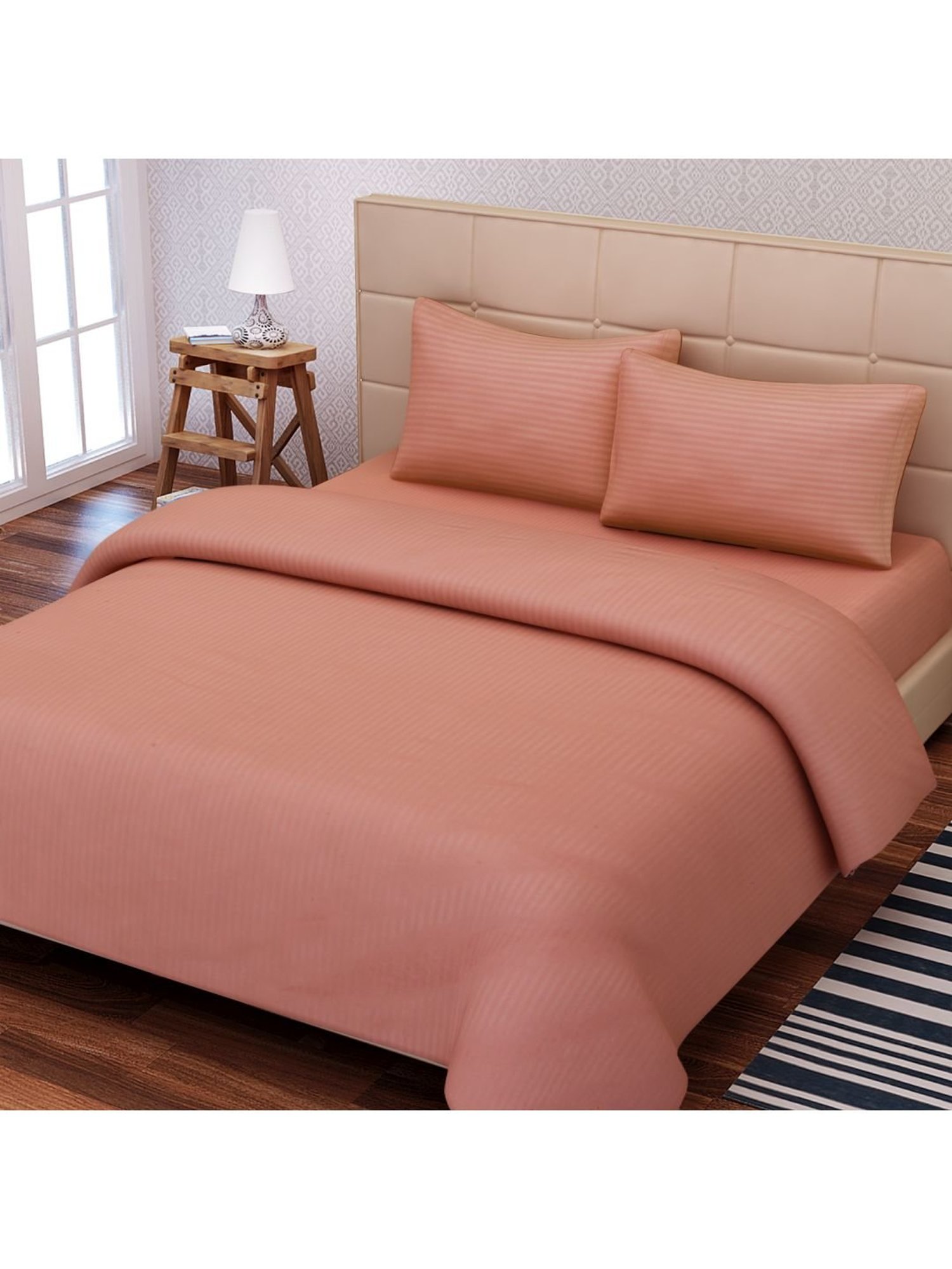 SEJ by Nisha Gupta Peach Bed Sheet Sets