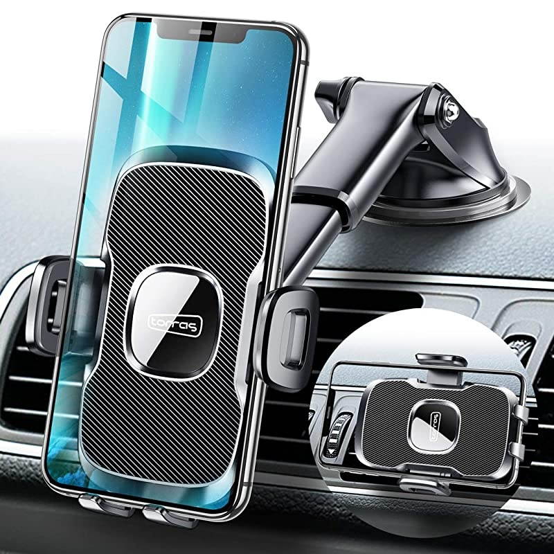 Ultra-Durable] Cell Phone Holder for Car, Universal Car Phone Mount Dashboard Windshield Vent Compatible with iPhone 12 11 Pro Max XS X XR 8 SE, Samsung Galaxy S20+Ultra S10 Note 10 Plus &All