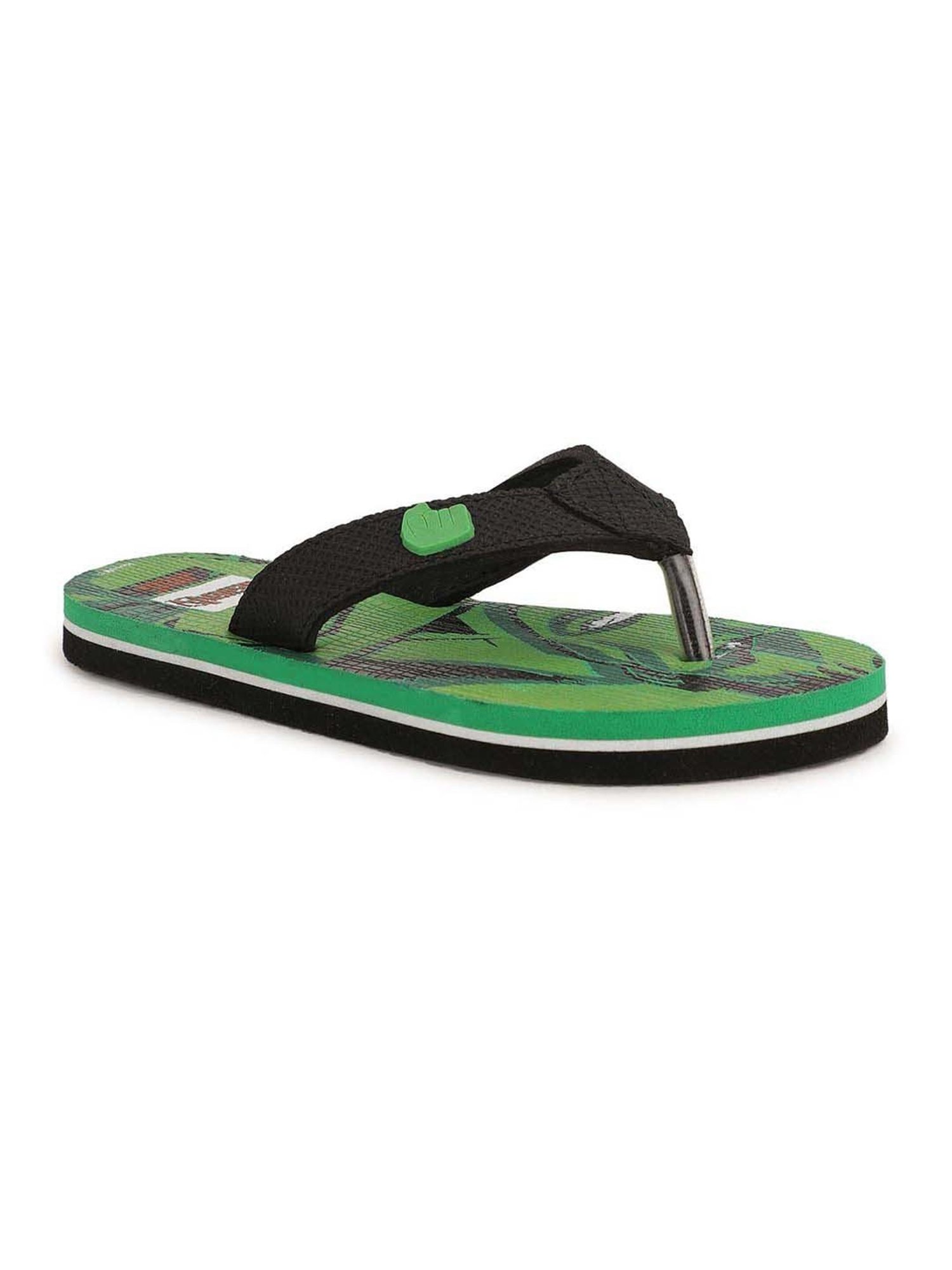 Disney by Bata Kids Black & Green Flip Flops