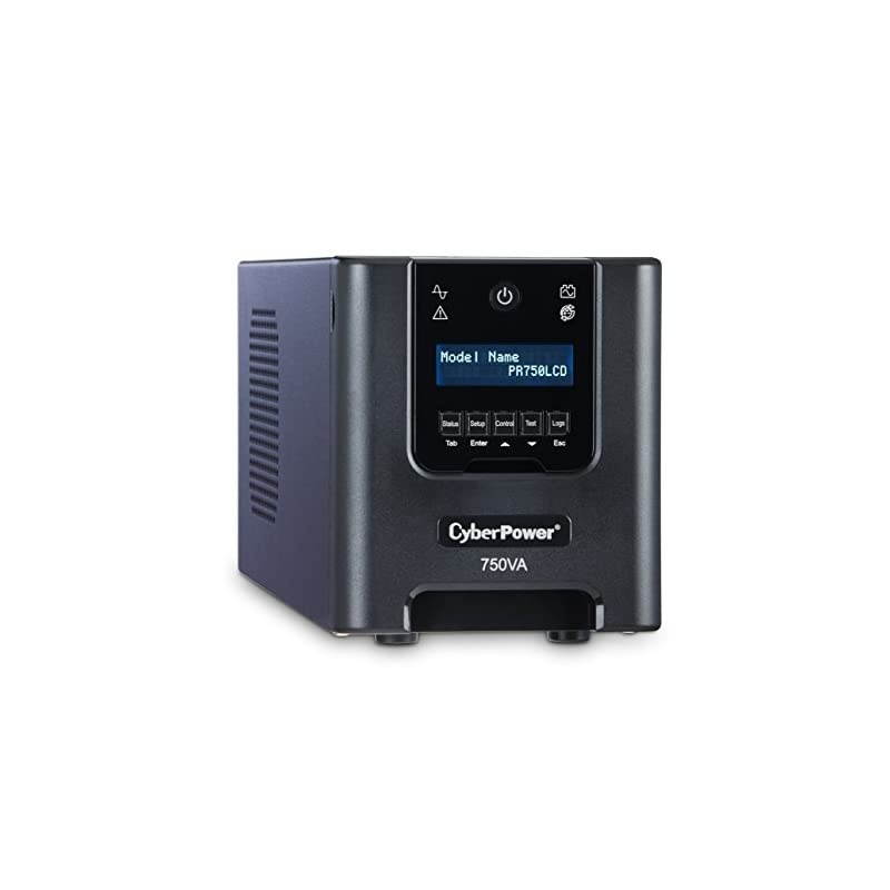 PR750LCD Smart App Sinewave UPS System, 750VA/525W, 6 Outlets, AVR, Mini-Tower