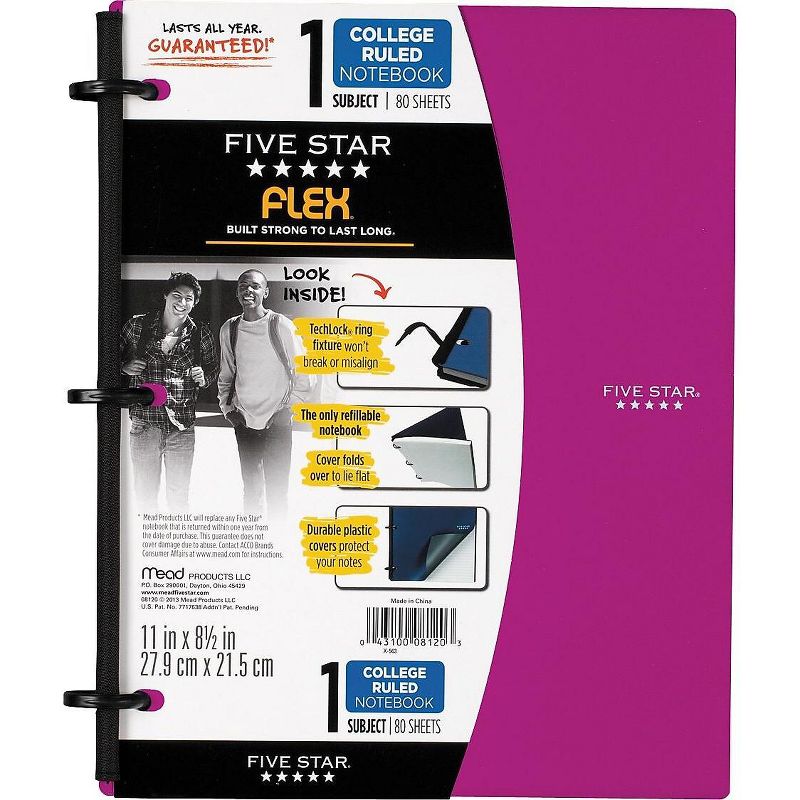 Mead Five Star Flex 1 Subject College Ruled 08120