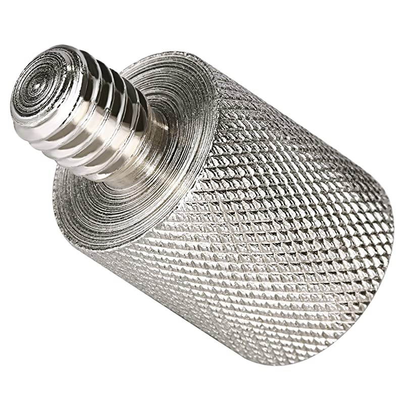 Nickel Brass Durable Solid 2 Pieces 3/8-inch Male to 5/8-inch Female Screw Thread Adapter for Microphone Mounts and Stands (Silver)