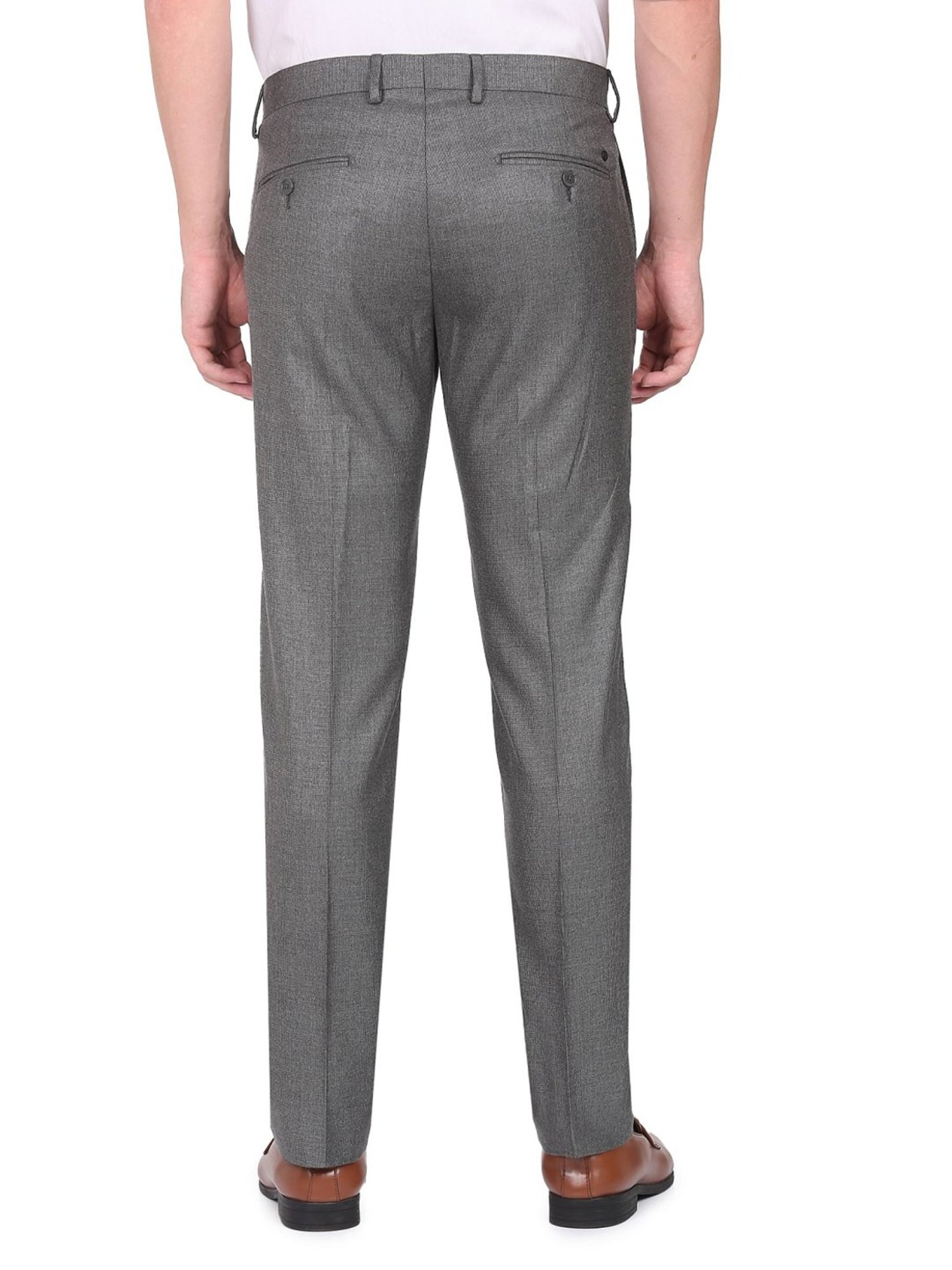 Arrow Grey Regular Fit Heathered Trousers