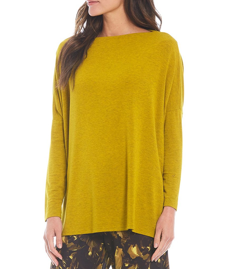 Bryn Walker Dimitri French Terry Long Dolman Sleeve Boat Neck Tunic