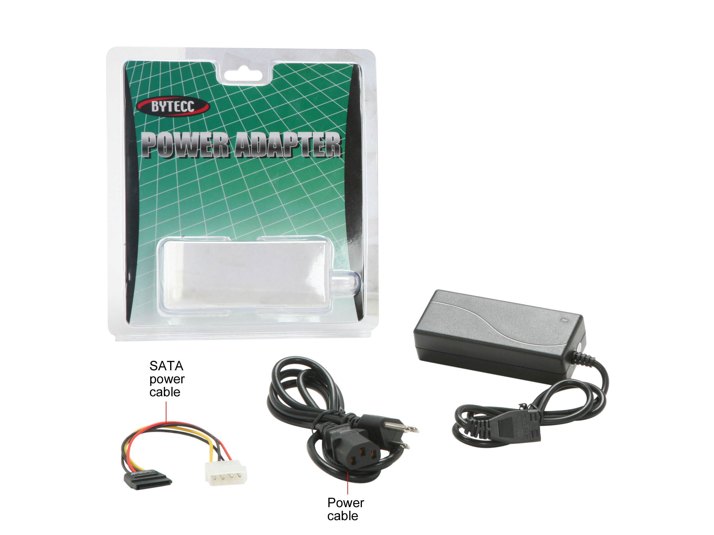 BYTECC AC-BT300 AC to DC PSU Adapter and Power cord Set for IDE/SATA Drives