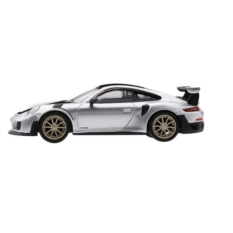 Porsche 911 GT2 RS Weissach Package GT Silver Met. Ltd Ed 3600 pcs 1/64 Diecast Model Car by True Scale Miniatures