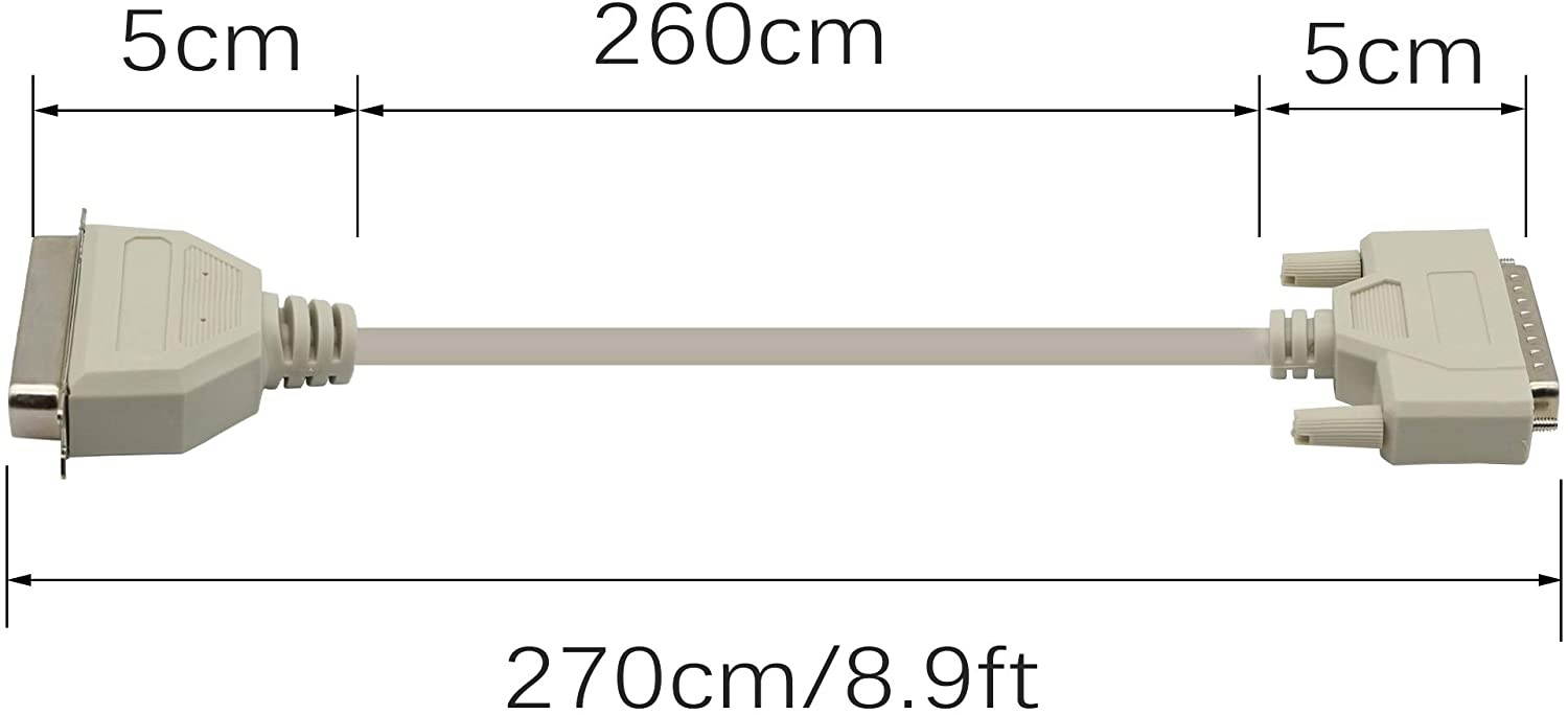 8.9 Feet DB25 Pin to CN36 Hole Parallel Printer Cable, YOUCHENG, for Connect Computers, Printers