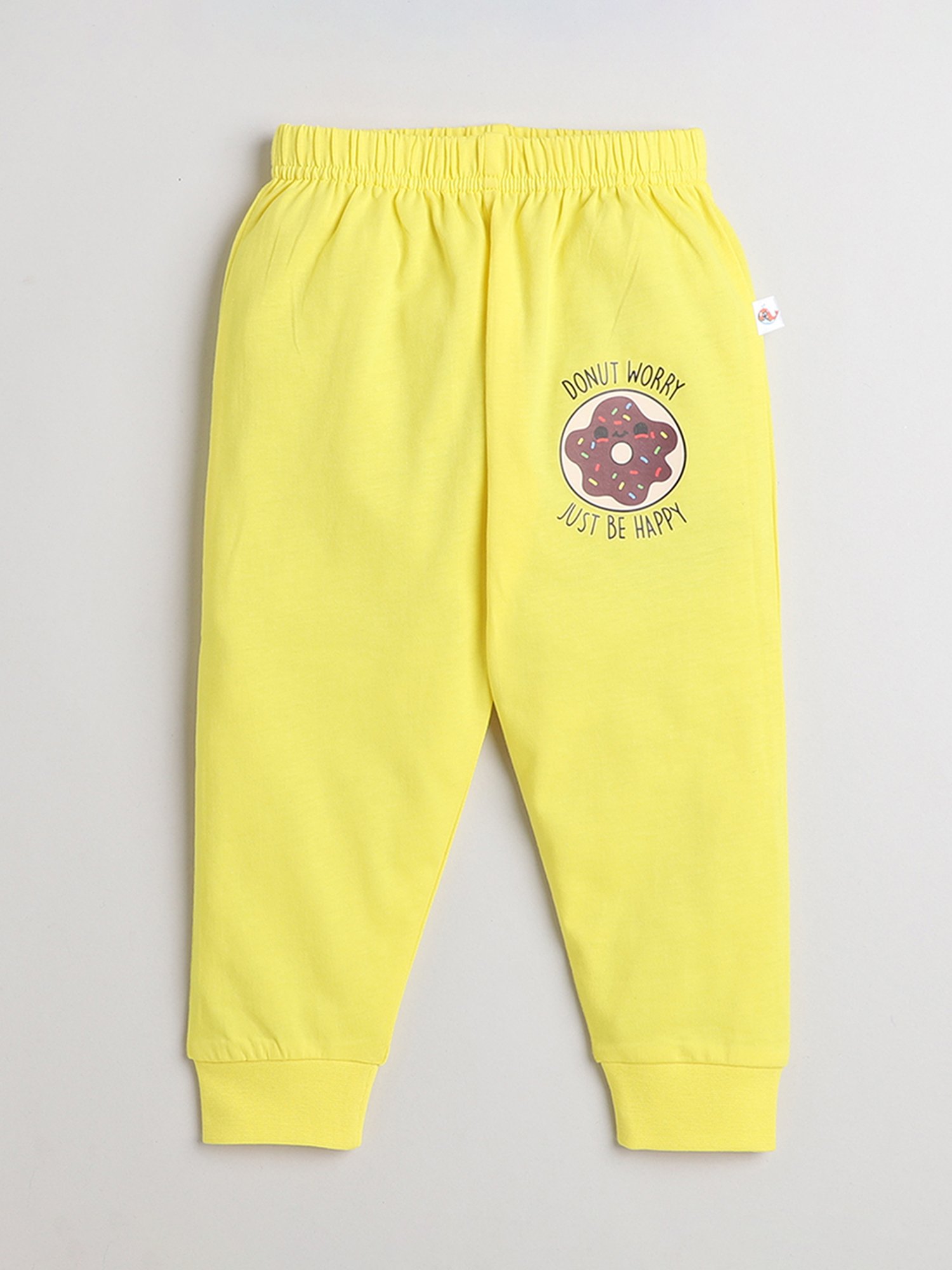 Bumzee Girls White & Yellow Printed Pyjamas (Pack Of 2)