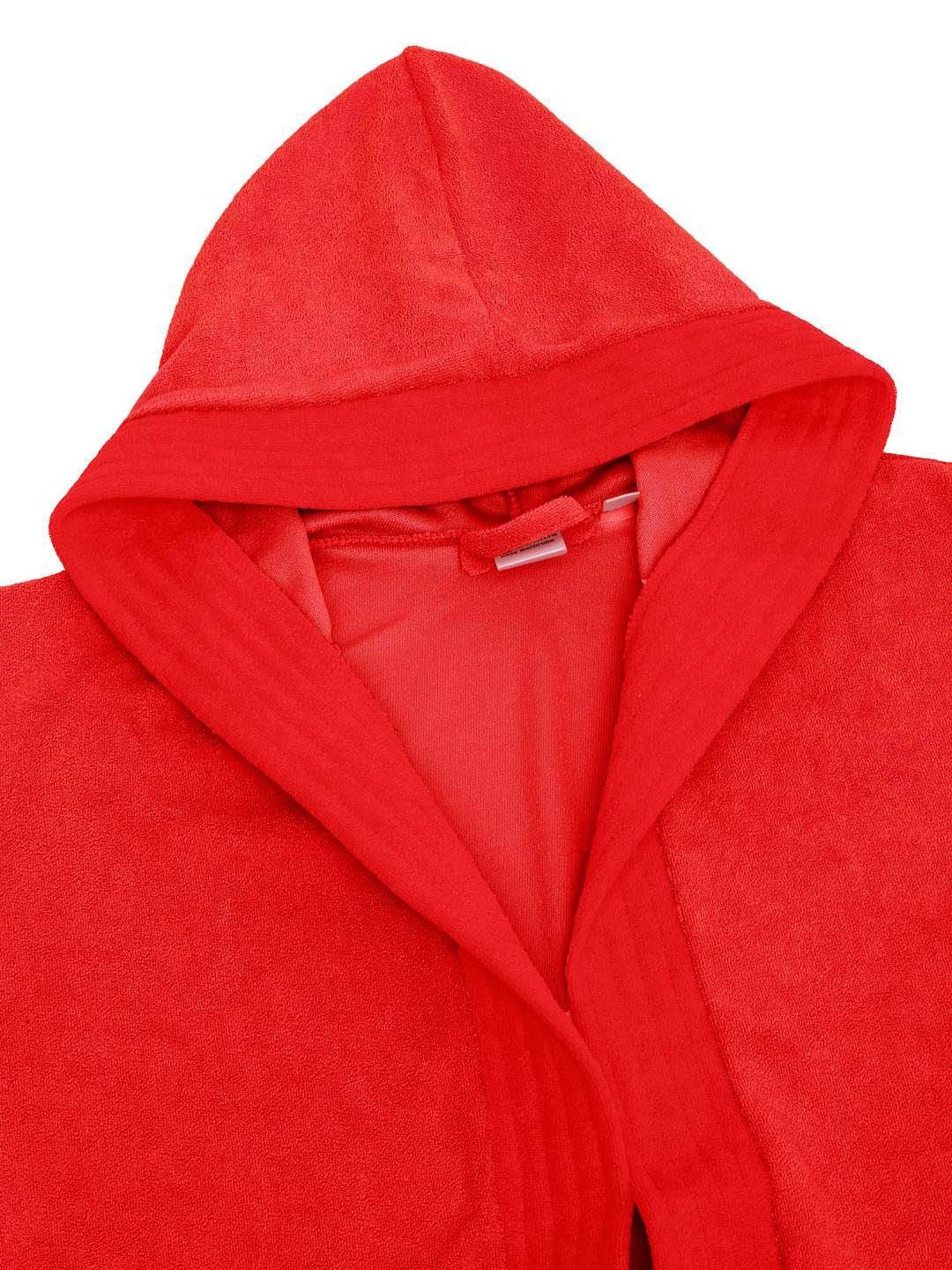 Creeva Melodious Red Micro Terry 225 GSM Kids Hooded Bathrobe 4-5 Years With Pocket