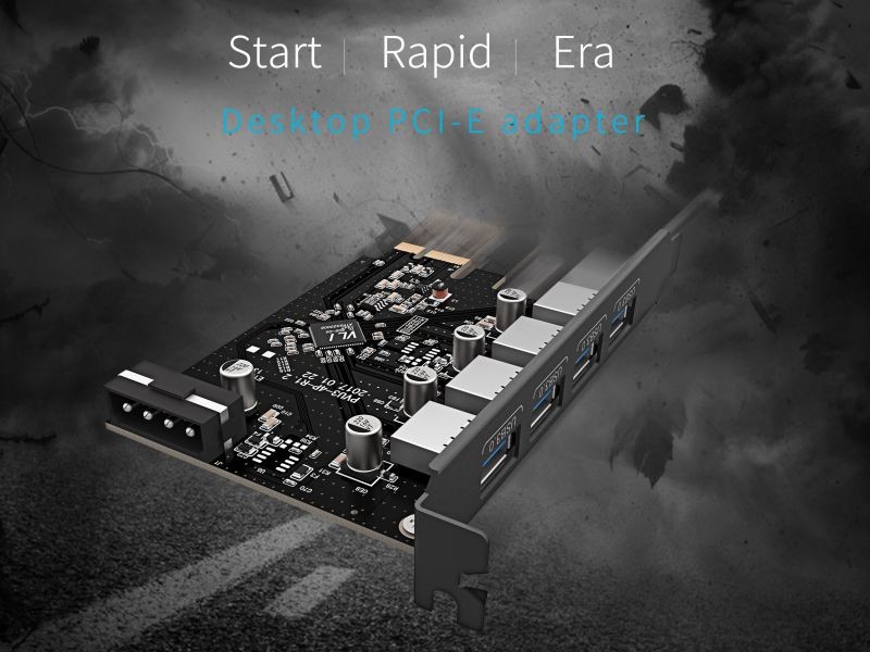 ORICO SuperSpeed 7 Ports USB3.0 PCI-E Expansion Card Adapter PCI-E USB 3.0 HUB Controller Adapter Add on Card for Windows Vista PC Laptop (No Additional Power Connection Needed)