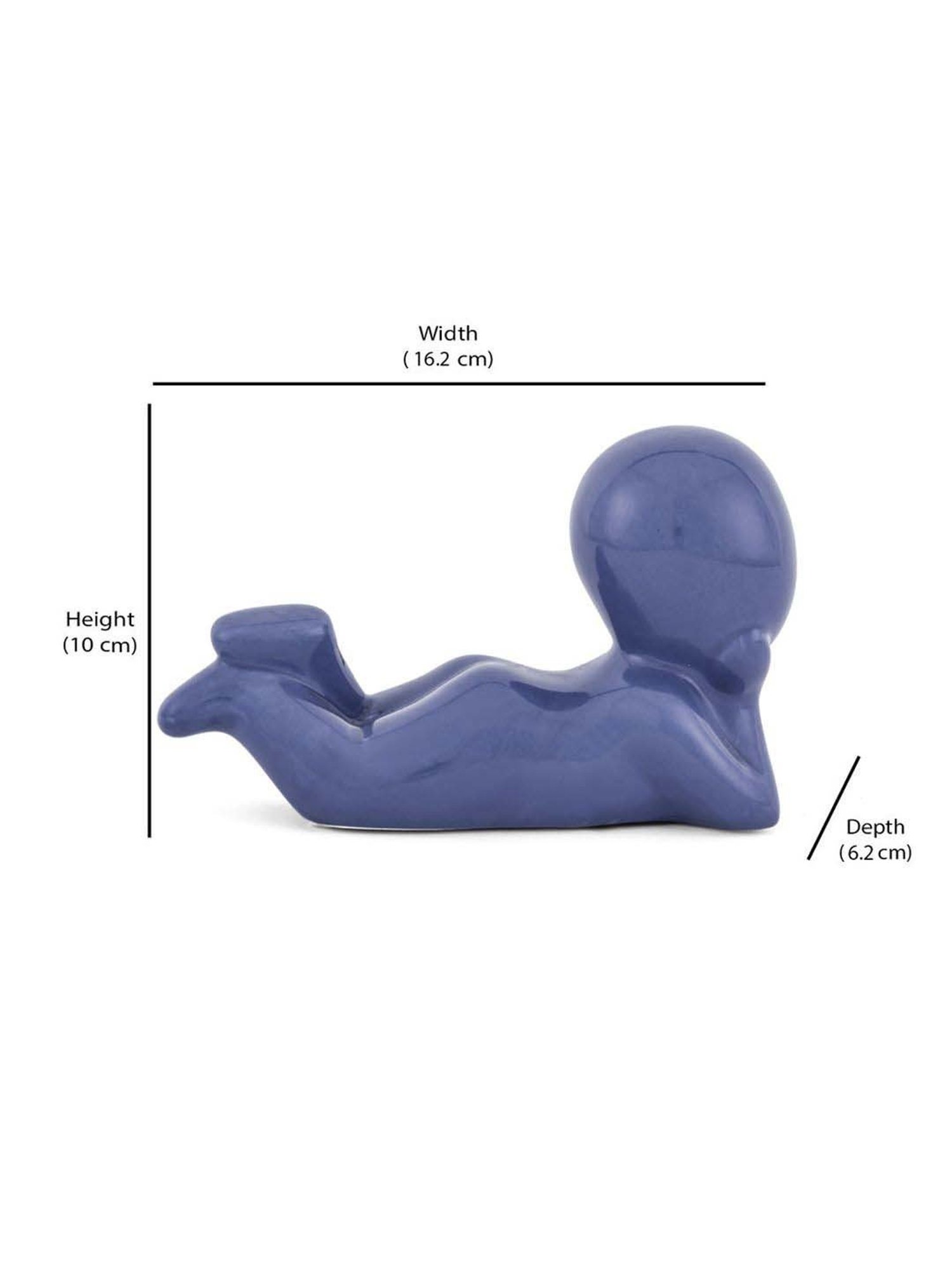 @home Blue Resin Boy Resting Decorative Showpiece
