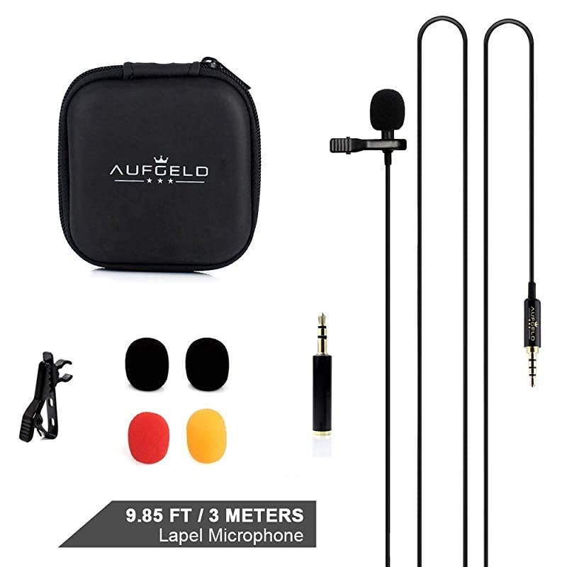 Best Small Mini Lavalier Lapel Omnidirectional Condenser Microphone for Apple iPhone Android Windows Cellphones Clip On Interview Video Voice Podcast Noise Cancelling Mic Blogger Vlogger