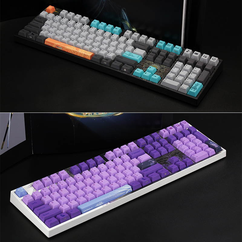 Varmilo  Ergonomic Design, Cool Exterior  108 Keys USB Wired Cable Detachable Cherry MX  Mechanical Gaming  Keyboard   For Office And Game, PBT Keycaps - VA108M Cen Ying Verison