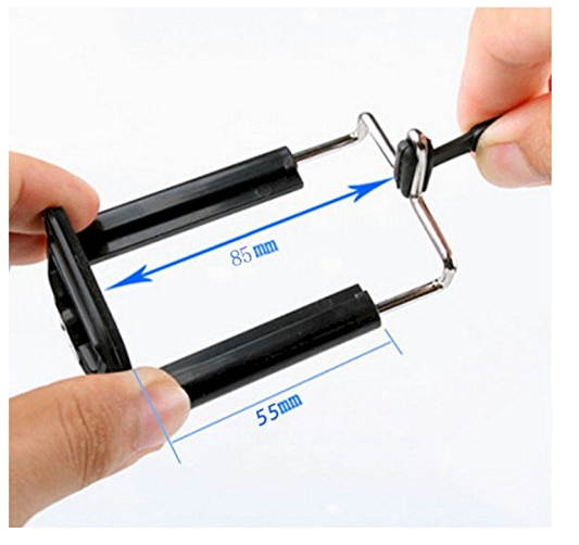 Extendable Selfie Handheld Stick Monopod with Adjustable Phone Holder and Bluetooth Wireless Remote Shutter for iPhone Samsung and other system over IOS 6.0  (Red with Shutter)