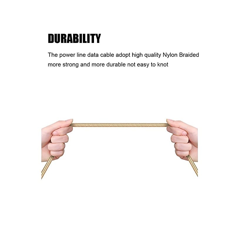 3-Pack] Micro USB Cord, Data sync and Power Charging Kindle fire Charger Cord for  Kindle Fire, Touch,HD, HDX, Kindle Paperwhite, Voyage, Oasis,  Tap,Nextbook M902R M907(Gold)