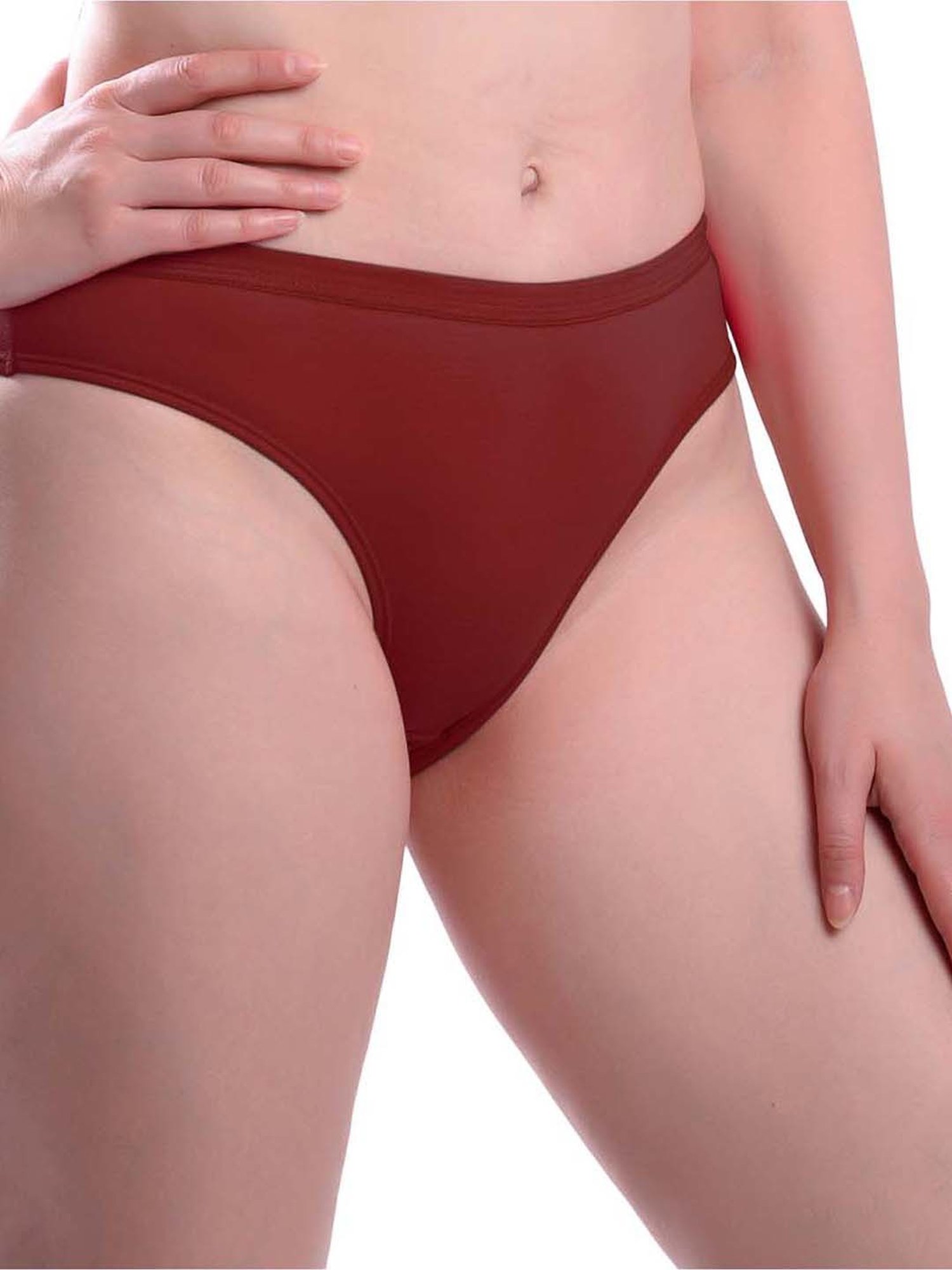 AROUSY Purple & Maroon Cotton Bikini Panties - Pack Of 5