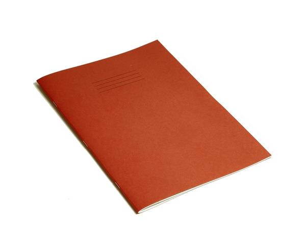 Rhino Exercise Book, A4, 80 page, 8mm ruled lines with margin, Red Cover (Pack of 10)